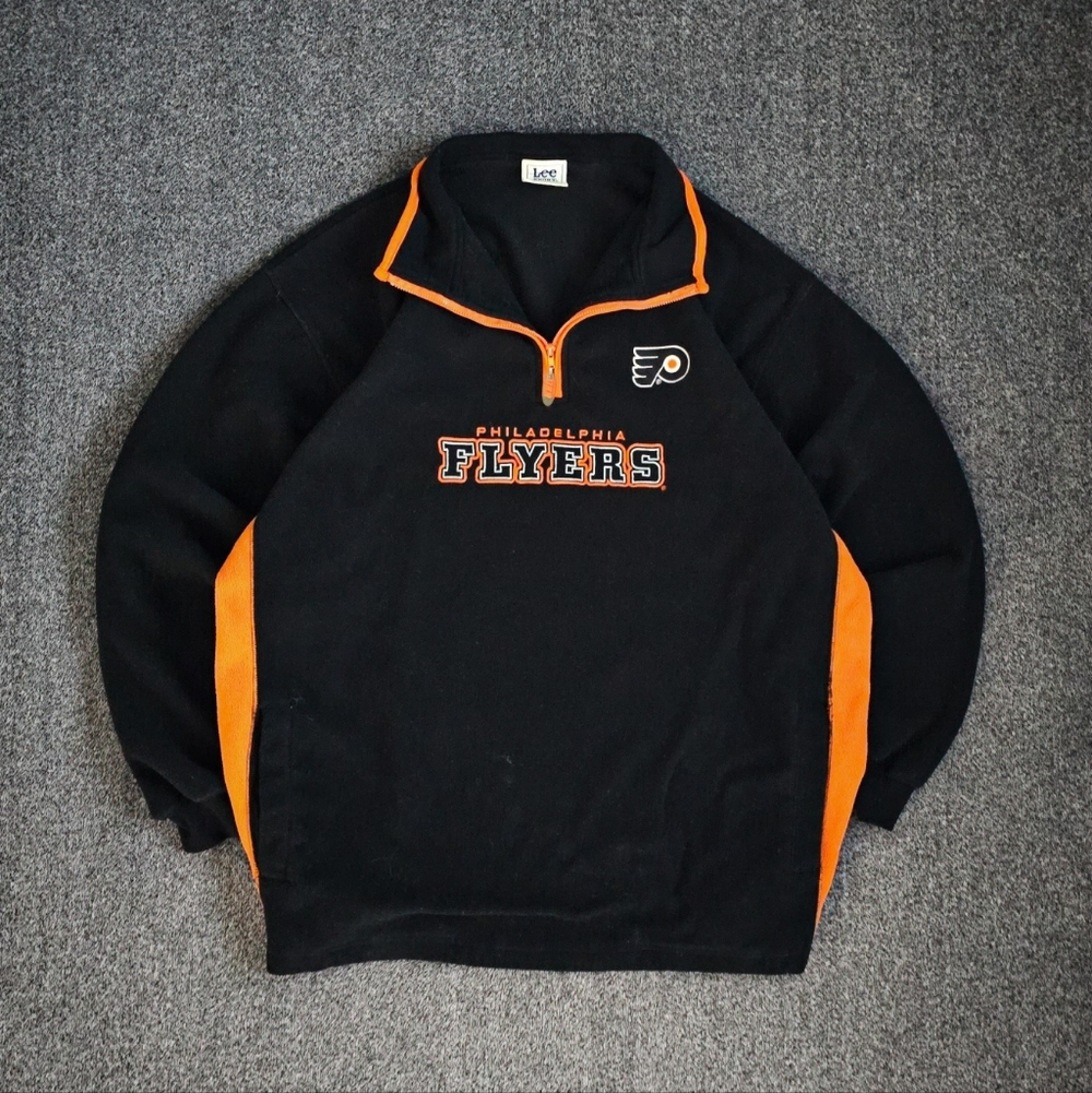 Lee Sport Men's Philadelphia Flyer Quarter Zip Sweater Size XL